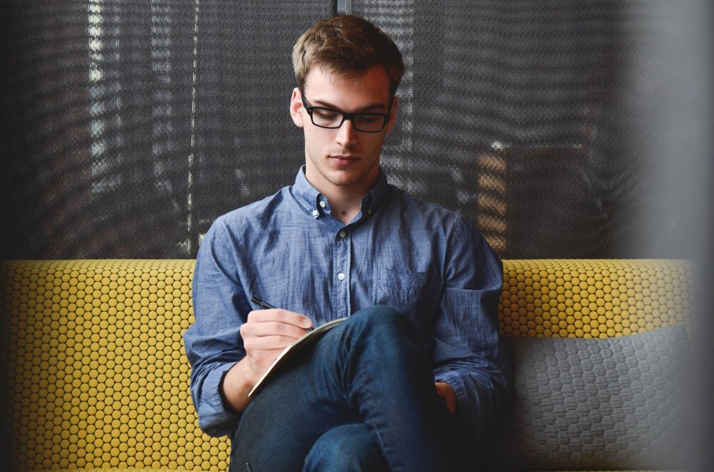 Boy writing